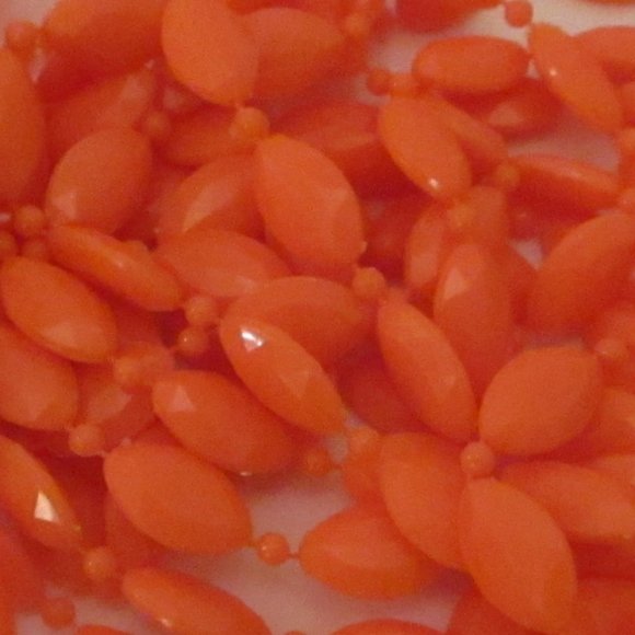 3 Strand Flapper Necklace Orange Multi Strand Necklace Faceted Plastic Beads - Picture 7 of 7